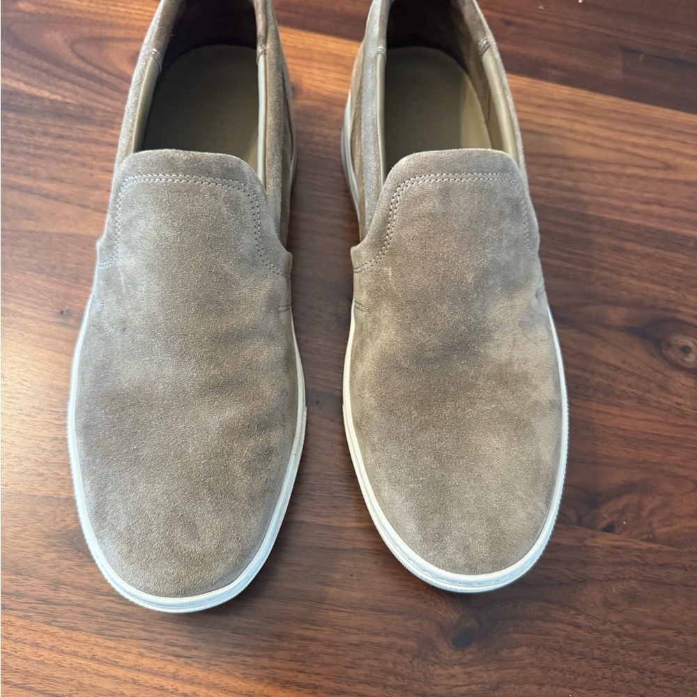 Vince Men's Taupe Suede Casual Slip Ons
